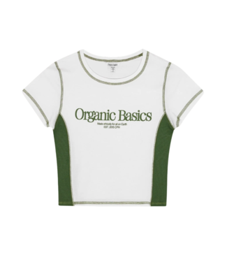 Organic Basics Core Icon 90's Baby Tee White Green