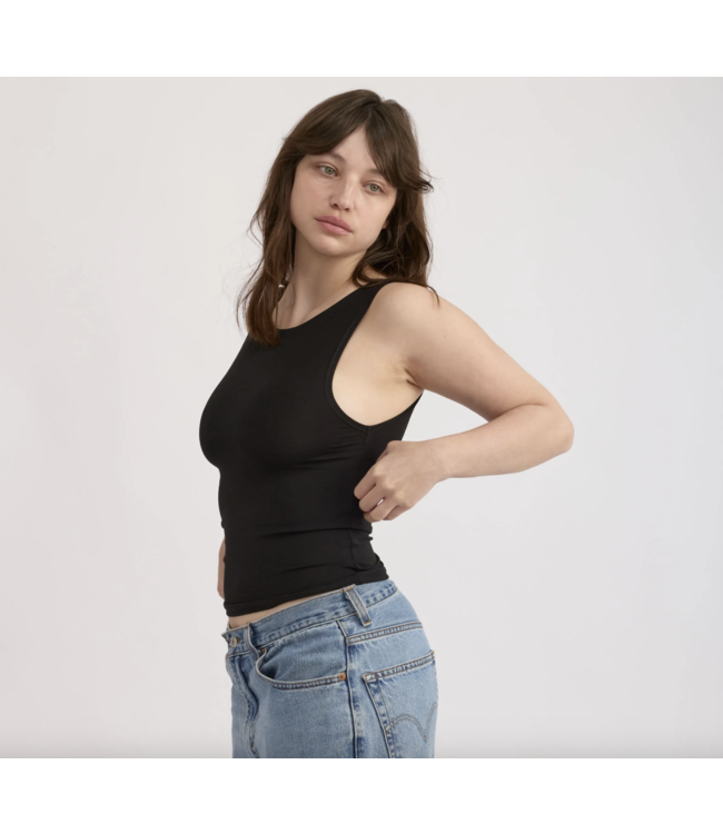 Everyday Mock Neck Top Black