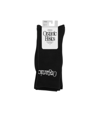 Organic Basics Organic Basics Core Logo Crew Socks 3-Pack Black