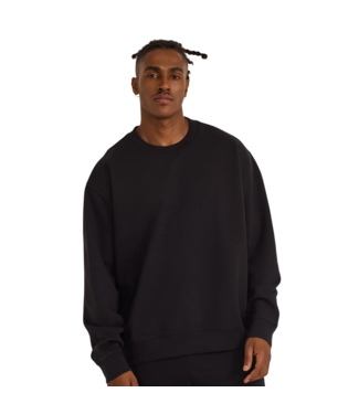 Organic Basics Weekend Boxy Fit Crewneck Sweatshirt Black