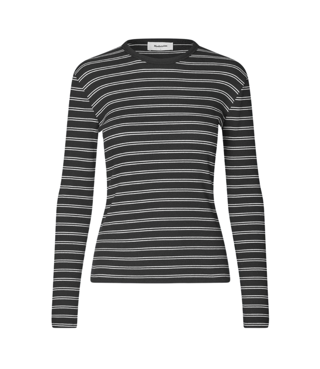 Pil LS Stripe Tshirt Black White Stripe