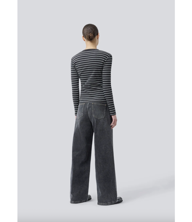 Pil LS Stripe Tshirt Black White Stripe