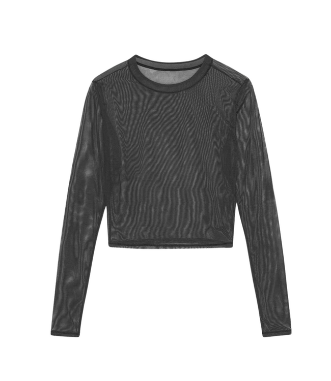 Mesh Long Sleeve Tee Black