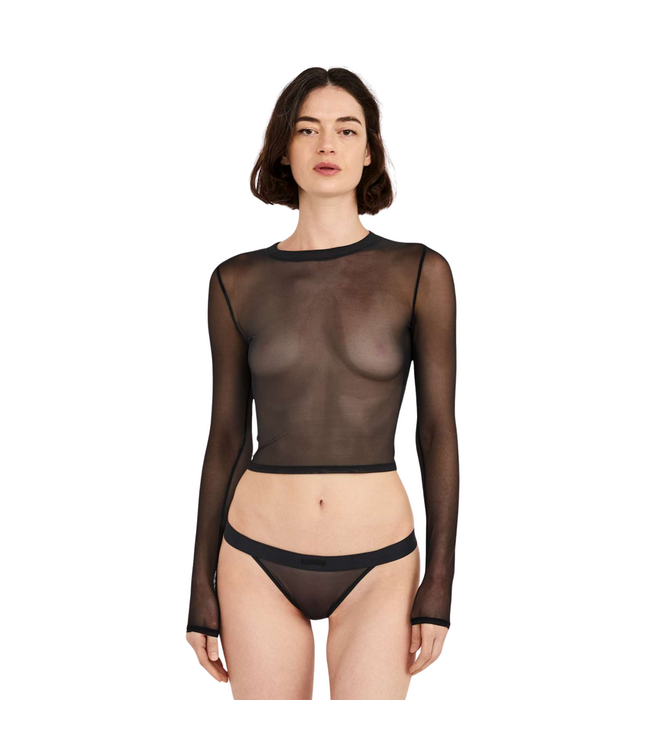 Mesh Long Sleeve Tee Black