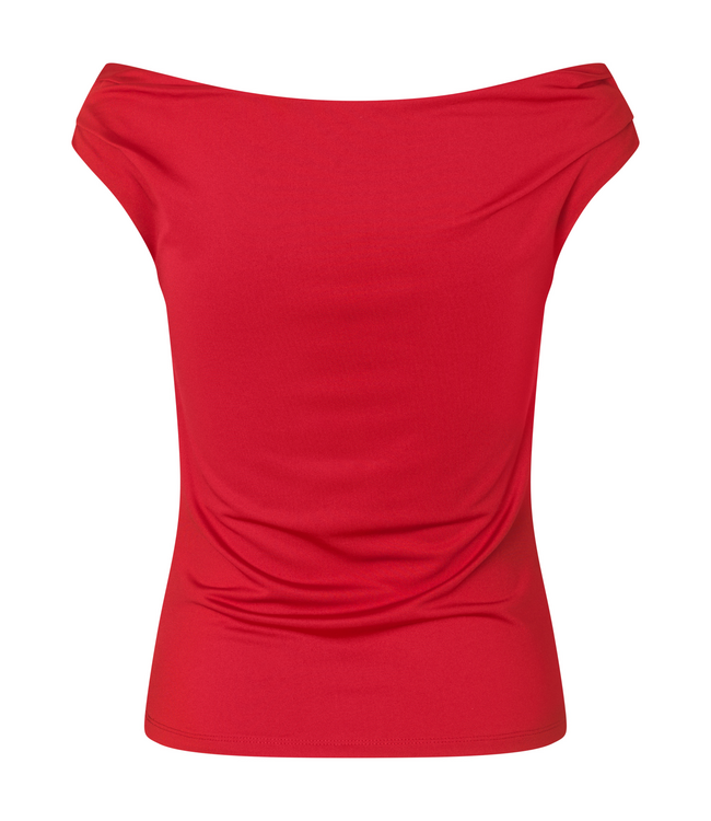 Hima Off Shoulder Top Racing Red