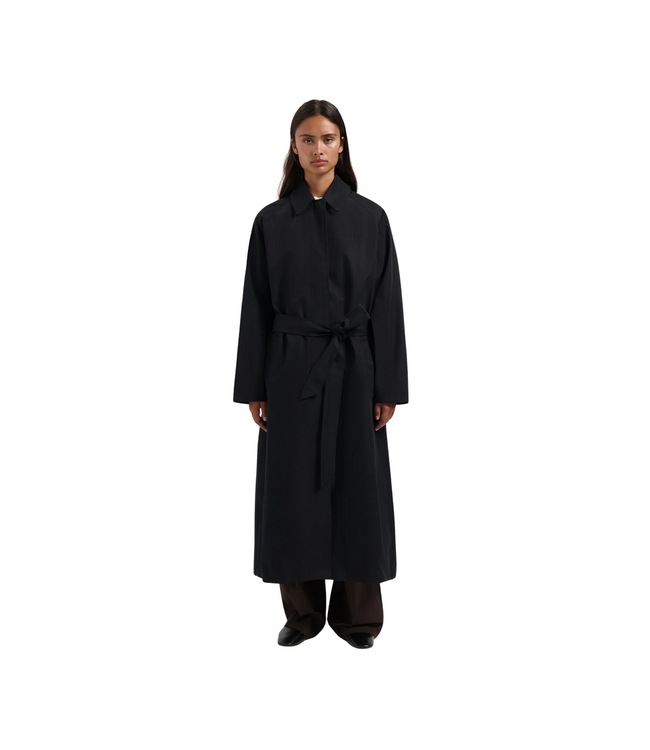Retro Logo Trench Coat Black