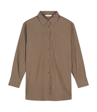 Olaf Monogram Embro Oversized Shirt Taupe