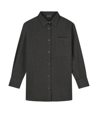 Olaf Textured Drapey Shirt Black