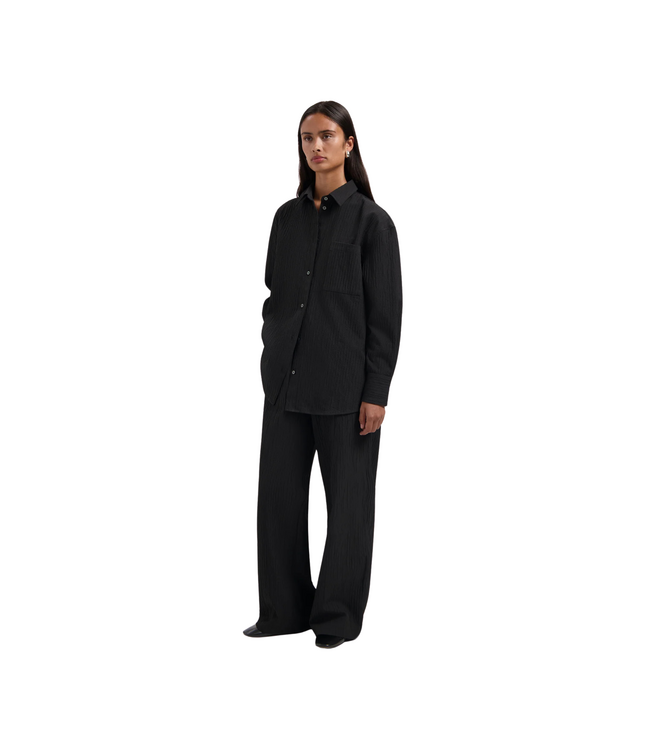 Textured Drapey Shirt Black