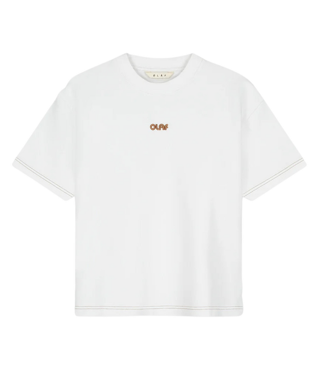 Contrast Retro Logo Boxy Tee Optical White