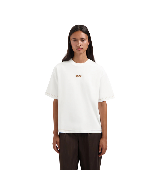 Contrast Retro Logo Boxy Tee Optical White