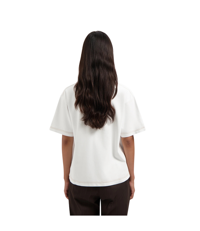 Contrast Retro Logo Boxy Tee Optical White