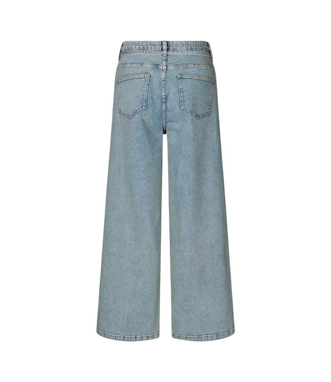 Isolde Solid Pants Blue Beige Wash