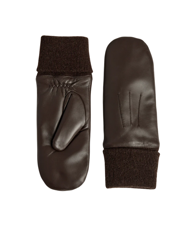Sandro Mitten Dark Brown