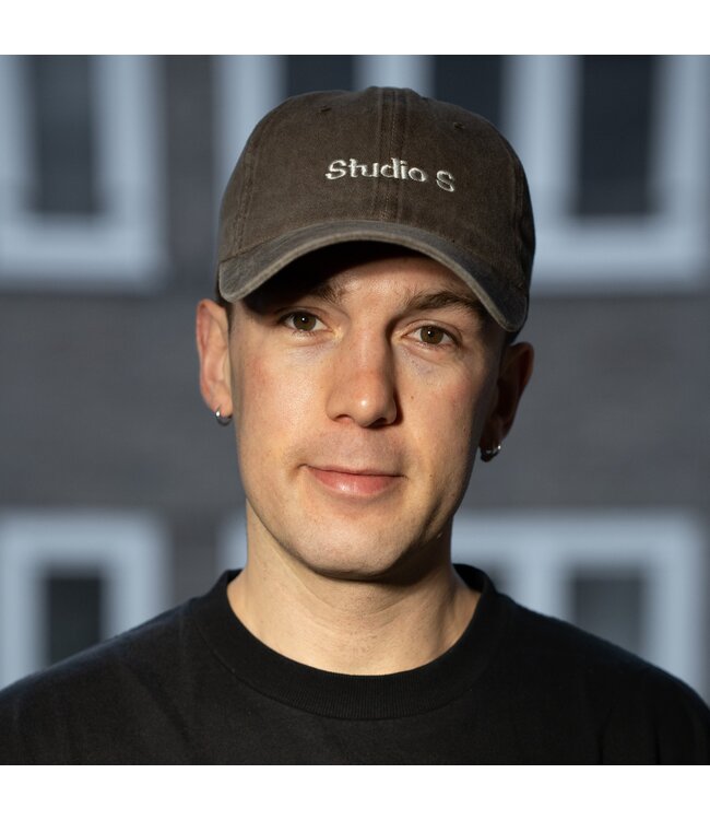 Studio S Cap Embroidered Logo Washed Brown