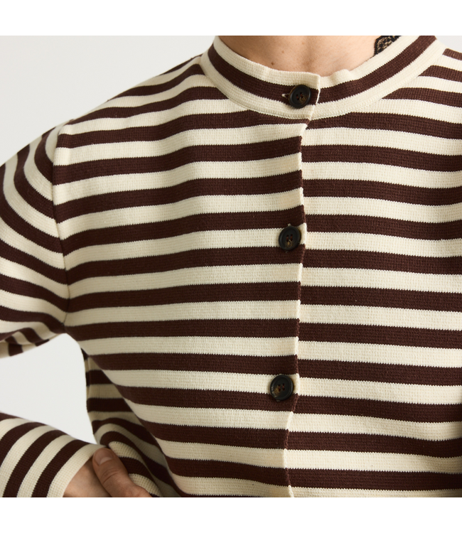 Kody Knit Cardigan Creme Stripe