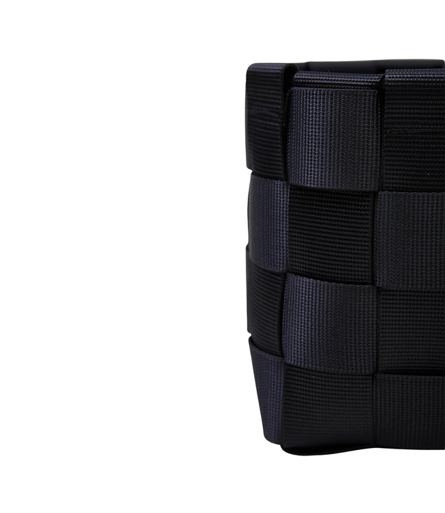 WIDE WEB.SMALL.RECTANGLE BASKET  lead black