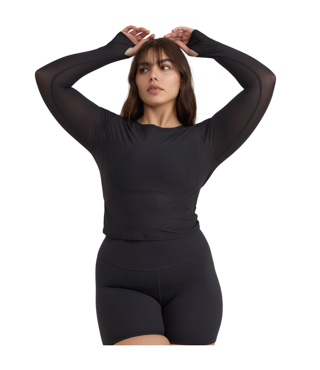 Active Mesh Long Sleeve Tee Black