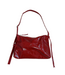 Zip Pocket Bag Crushed Patent Ruby