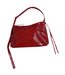 Zip Pocket Bag Crushed Patent Ruby