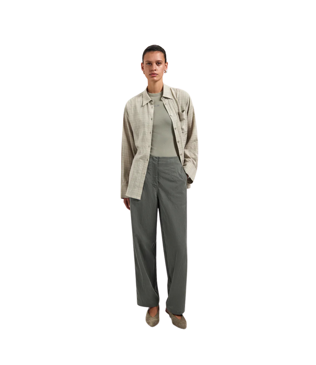 Crinkled Barrel Leg Pant Tradewinds