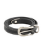 Contrast Stitch Leather Belt Black
