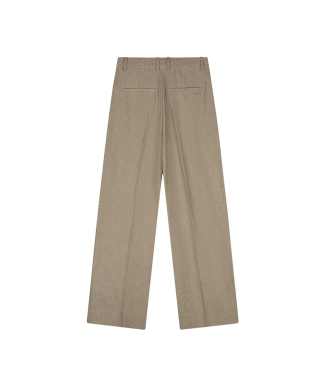 Linen Tailored Trousers Taupe - Size L