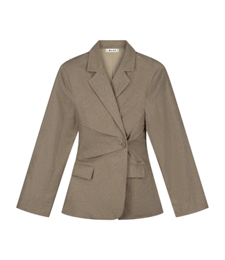 Olaf Asymmetric Linen Blazer Treehouse - Size XS