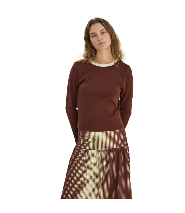 Babette LS T-shirt Brown