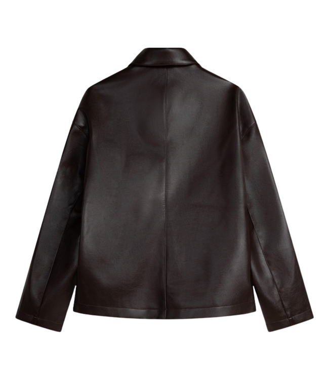 Shirt Jack Faux L Brown Burgundy