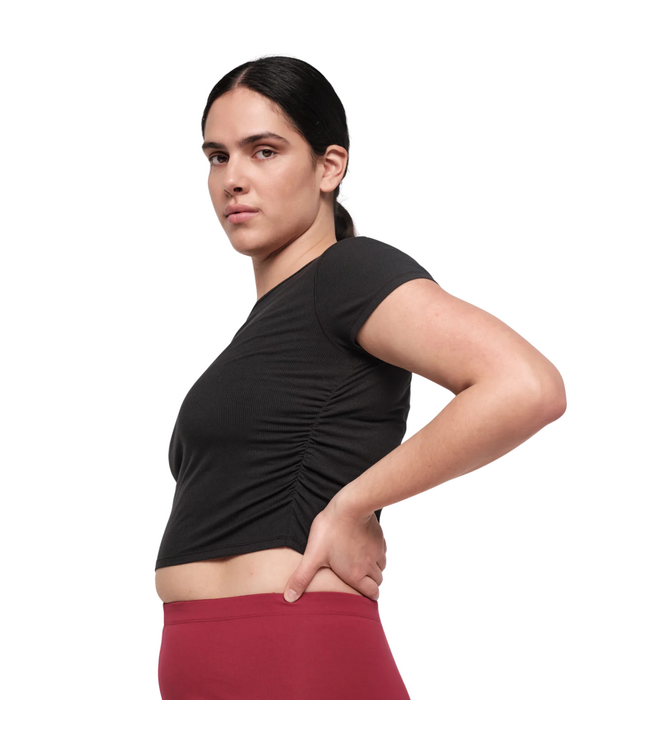 Active Rib Ruched Tee Black