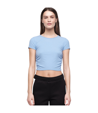Organic Basics Active Rib Ruched Tee Siren Blue