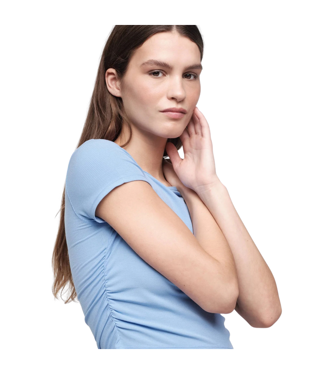 Active Rib Ruched Tee Siren Blue