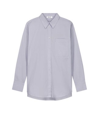 Olaf Stripe Oversized Shirt Off White Purple Heather
