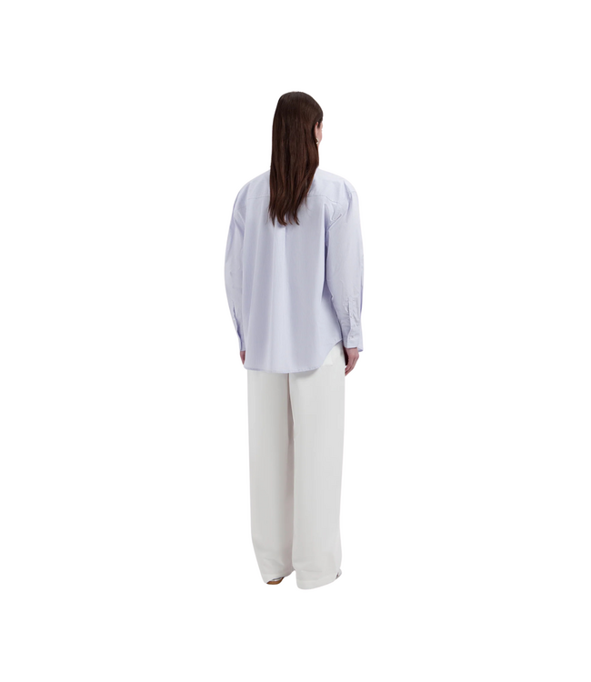 Stripe Oversized Shirt Off White Purple Heather