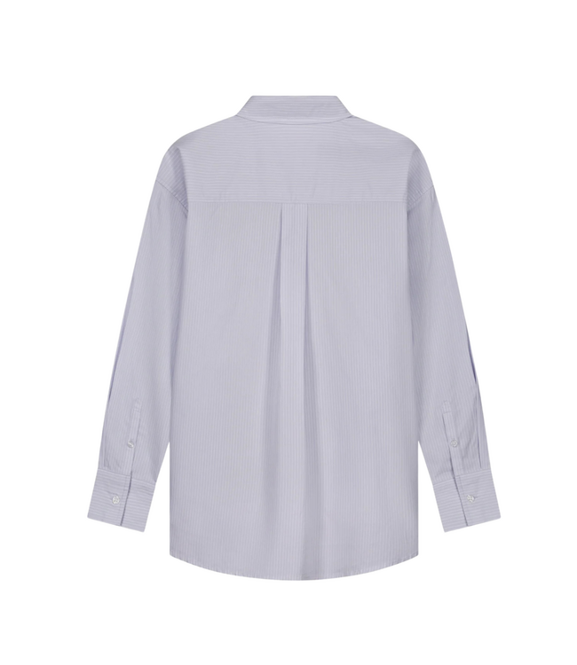 Stripe Oversized Shirt Off White Purple Heather