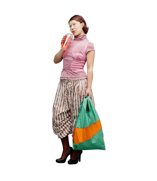 The New Shopping Bag Holly Green&Orange L