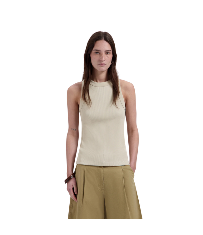 Retro Logo Rib Tank Top Cement