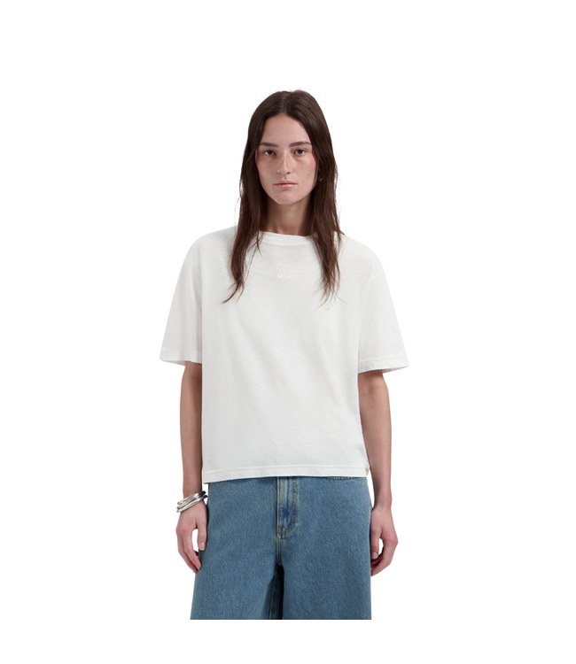 Retro Linen Boxy Tee Off White