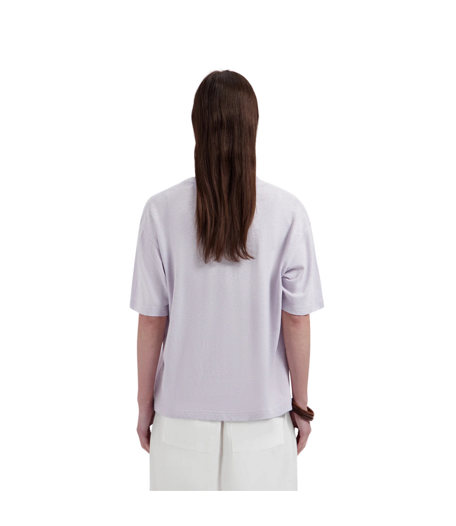 Retro Linen Boxy Tee Purple Heather