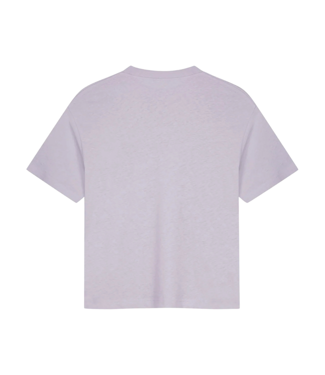 Retro Linen Boxy Tee Purple Heather