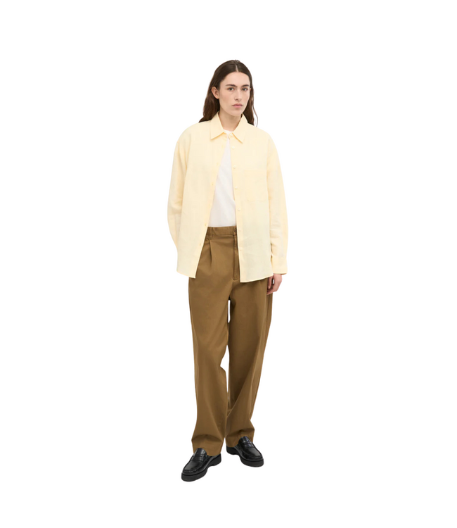 Linen Oversized Shirt Soft Yellow