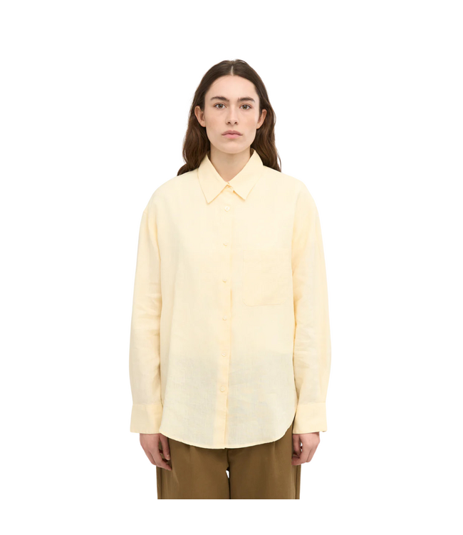 Linen Oversized Shirt Soft Yellow