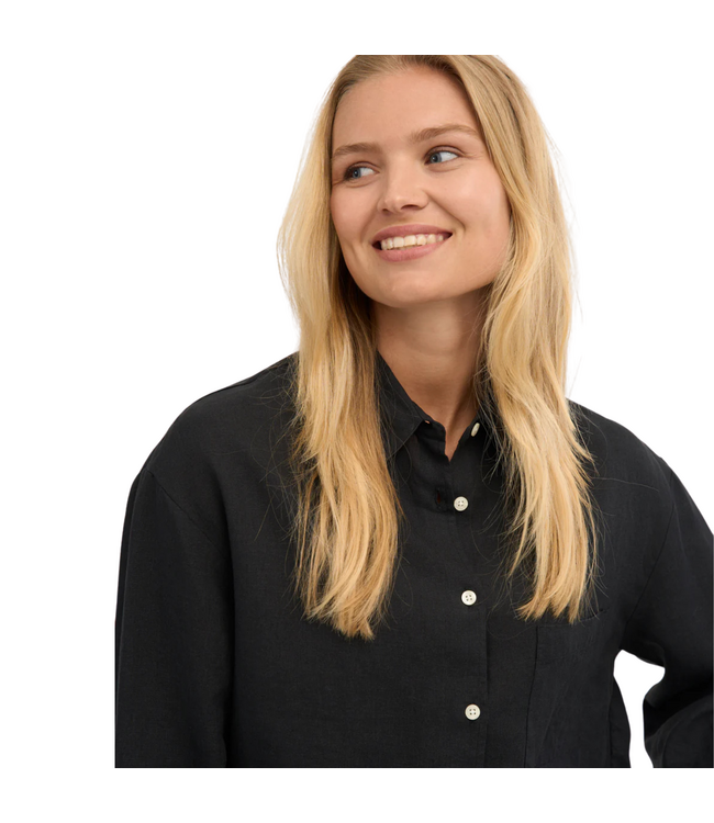 Linen Oversized Shirt Black