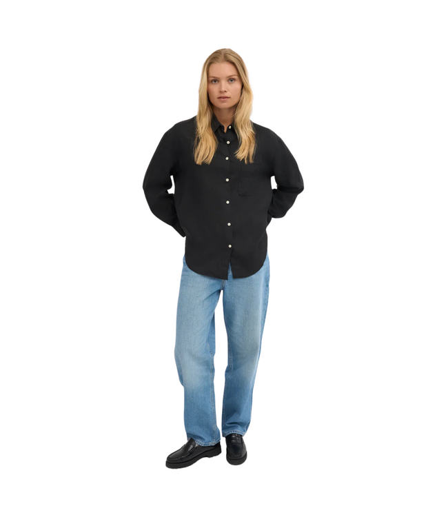 Linen Oversized Shirt Black