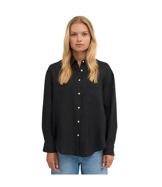 Linen Oversized Shirt Black