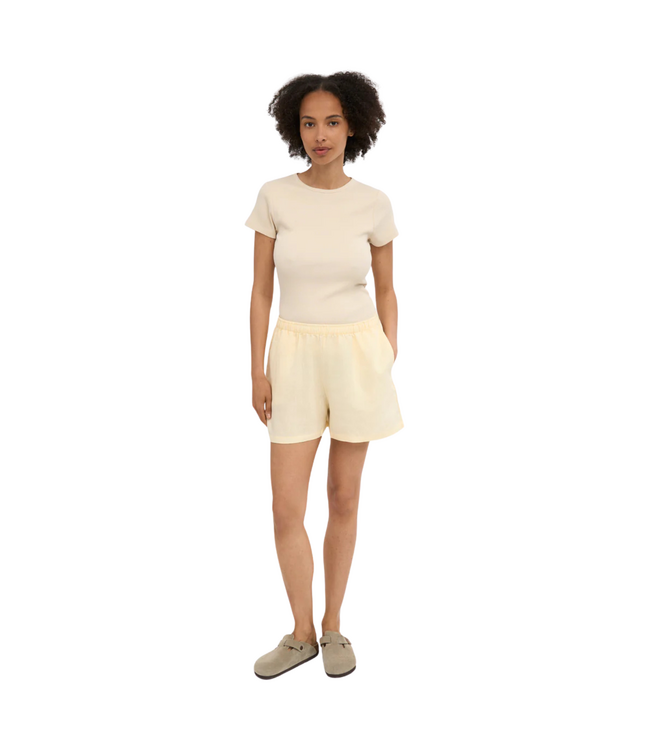 Linen Shorts Soft Yellow