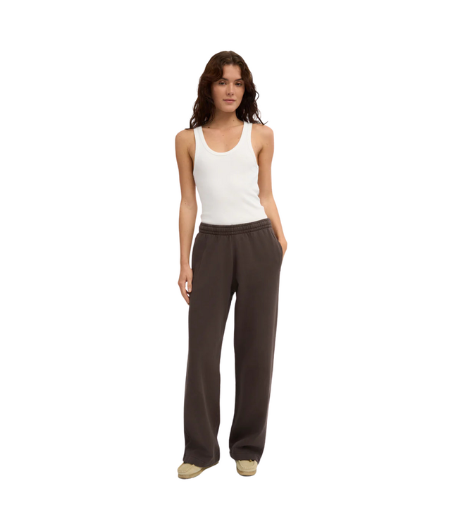 Organic Straight Leg Sweatpants Coffee Brown