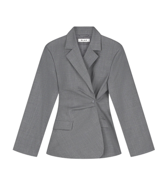 Olaf Wool Asymetric Blazer Sharkskin