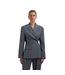 Wool Asymetric Blazer Sharkskin